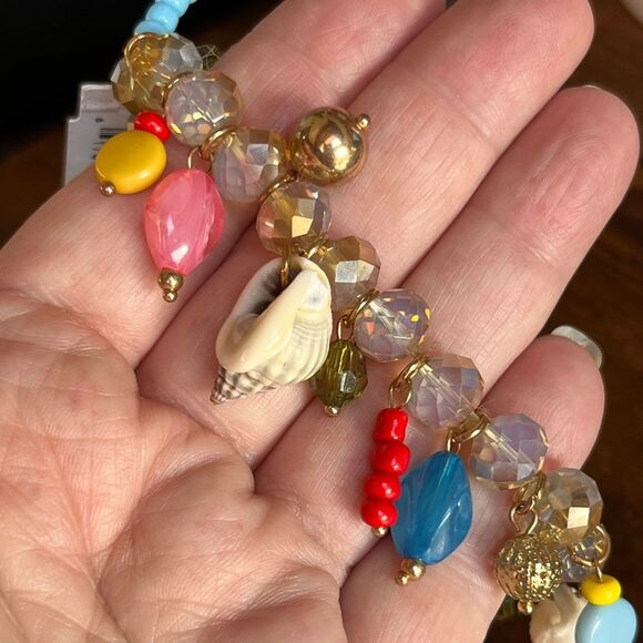 Multicolored Beads & Seashell Bracelet NWT - Picture 1 of 2